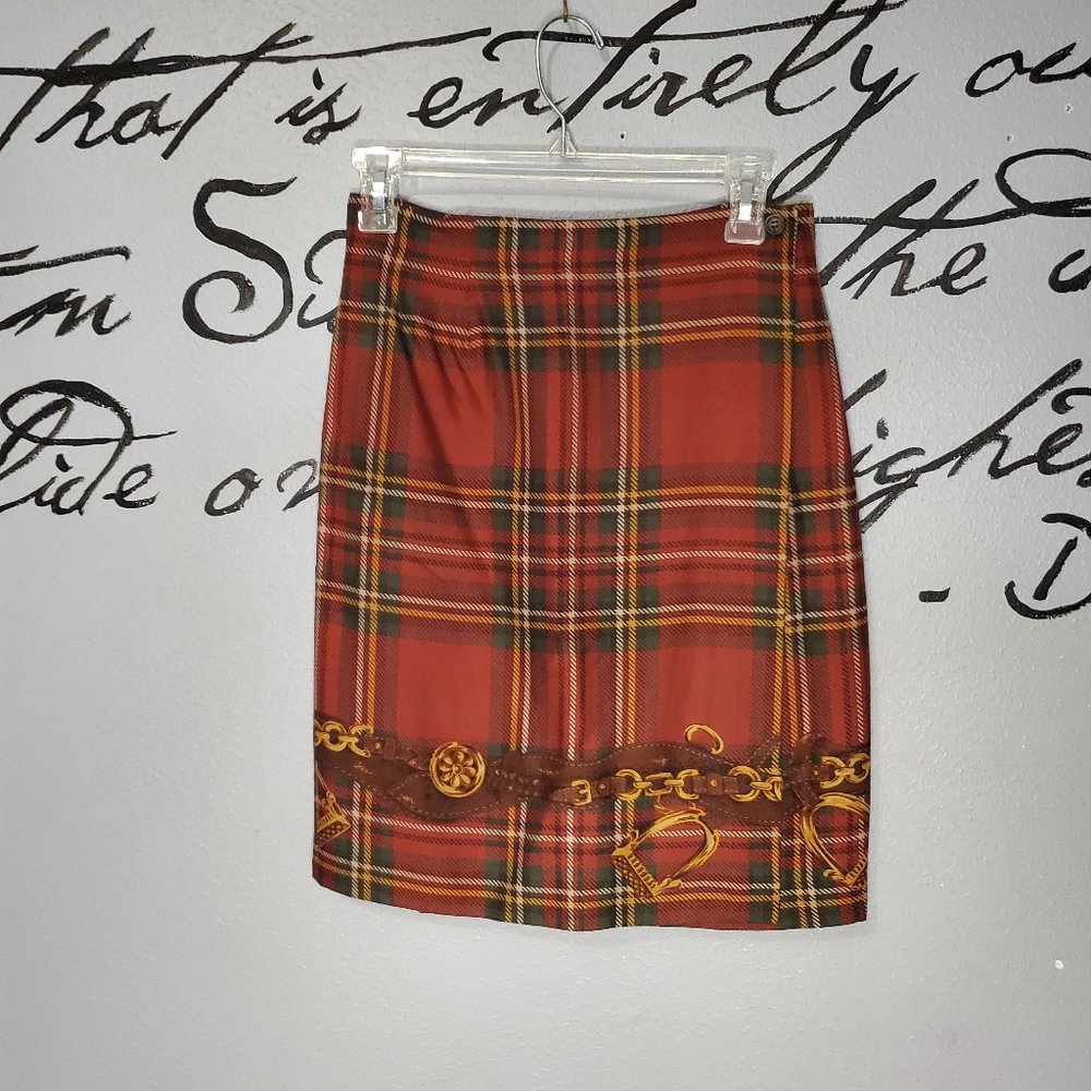 Vintage 80s Plaid Equestrienne Skirt, from Breeches, 6